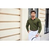 image:imageCOOFANDY Mens Knit Polo Shirts Casual Long Sleeve Classic Polo Shirts Button Down Golf ShirtsArmy Green
