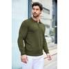 image:imageCOOFANDY Mens Knit Polo Shirts Casual Long Sleeve Classic Polo Shirts Button Down Golf ShirtsArmy Green