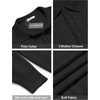 image:imageCOOFANDY Mens Knit Polo Shirts Casual Long Sleeve Classic Polo Shirts Button Down Golf ShirtsBlack