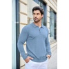 image:imageCOOFANDY Mens Knit Polo Shirts Casual Long Sleeve Classic Polo Shirts Button Down Golf ShirtsBlue