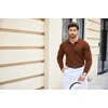 image:imageCOOFANDY Mens Knit Polo Shirts Casual Long Sleeve Classic Polo Shirts Button Down Golf ShirtsBrown