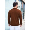 image:imageCOOFANDY Mens Knit Polo Shirts Casual Long Sleeve Classic Polo Shirts Button Down Golf ShirtsBrown