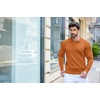 image:imageCOOFANDY Mens Knit Polo Shirts Casual Long Sleeve Classic Polo Shirts Button Down Golf ShirtsCaramel