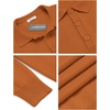 image:imageCOOFANDY Mens Knit Polo Shirts Casual Long Sleeve Classic Polo Shirts Button Down Golf ShirtsCaramel