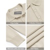 image:imageCOOFANDY Mens Knit Polo Shirts Casual Long Sleeve Classic Polo Shirts Button Down Golf ShirtsCream