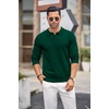 image:imageCOOFANDY Mens Knit Polo Shirts Casual Long Sleeve Classic Polo Shirts Button Down Golf ShirtsDark Green