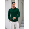 image:imageCOOFANDY Mens Knit Polo Shirts Casual Long Sleeve Classic Polo Shirts Button Down Golf ShirtsDark Green