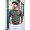 image:imageCOOFANDY Mens Knit Polo Shirts Casual Long Sleeve Classic Polo Shirts Button Down Golf ShirtsDark Grey