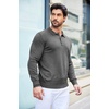 image:imageCOOFANDY Mens Knit Polo Shirts Casual Long Sleeve Classic Polo Shirts Button Down Golf ShirtsDark Grey