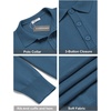 image:imageCOOFANDY Mens Knit Polo Shirts Casual Long Sleeve Classic Polo Shirts Button Down Golf ShirtsDenim Blue