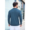image:imageCOOFANDY Mens Knit Polo Shirts Casual Long Sleeve Classic Polo Shirts Button Down Golf ShirtsDenim Blue