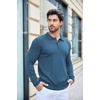 image:imageCOOFANDY Mens Knit Polo Shirts Casual Long Sleeve Classic Polo Shirts Button Down Golf ShirtsDenim Blue