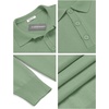 image:imageCOOFANDY Mens Knit Polo Shirts Casual Long Sleeve Classic Polo Shirts Button Down Golf ShirtsGreen