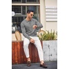 image:imageCOOFANDY Mens Knit Polo Shirts Casual Long Sleeve Classic Polo Shirts Button Down Golf ShirtsGrey