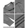 image:imageCOOFANDY Mens Knit Polo Shirts Casual Long Sleeve Classic Polo Shirts Button Down Golf ShirtsGrey