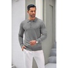 image:imageCOOFANDY Mens Knit Polo Shirts Casual Long Sleeve Classic Polo Shirts Button Down Golf ShirtsGrey