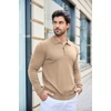 image:imageCOOFANDY Mens Knit Polo Shirts Casual Long Sleeve Classic Polo Shirts Button Down Golf ShirtsKhaki
