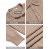 image:imageCOOFANDY Mens Knit Polo Shirts Casual Long Sleeve Classic Polo Shirts Button Down Golf ShirtsKhaki