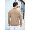 image:imageCOOFANDY Mens Knit Polo Shirts Casual Long Sleeve Classic Polo Shirts Button Down Golf ShirtsKhaki