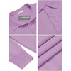 image:imageCOOFANDY Mens Knit Polo Shirts Casual Long Sleeve Classic Polo Shirts Button Down Golf ShirtsLilac Purple