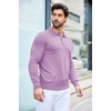 image:imageCOOFANDY Mens Knit Polo Shirts Casual Long Sleeve Classic Polo Shirts Button Down Golf ShirtsLilac Purple