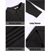 image:imageCOOFANDY Mens Knit Polo Shirts Casual Long Sleeve Classic Polo Shirts Button Down Golf ShirtsRibbed Black