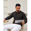 image:imageCOOFANDY Mens Knit Polo Shirts Casual Long Sleeve Classic Polo Shirts Button Down Golf ShirtsRibbed Black