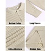 image:imageCOOFANDY Mens Knit Polo Shirts Casual Long Sleeve Classic Polo Shirts Button Down Golf ShirtsRibbed Cream