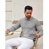 image:imageCOOFANDY Mens Knit Polo Shirts Casual Long Sleeve Classic Polo Shirts Button Down Golf ShirtsRibbed Grey