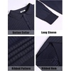 image:imageCOOFANDY Mens Knit Polo Shirts Casual Long Sleeve Classic Polo Shirts Button Down Golf ShirtsRibbed Navy Blue