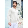image:imageCOOFANDY Mens Knit Polo Shirts Casual Long Sleeve Classic Polo Shirts Button Down Golf ShirtsWhite