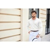 image:imageCOOFANDY Mens Knit Polo Shirts Casual Long Sleeve Classic Polo Shirts Button Down Golf ShirtsWhite