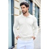 image:imageCOOFANDY Mens Knit Polo Shirts Casual Long Sleeve Classic Polo Shirts Button Down Golf ShirtsWhite