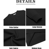 image:imageCOOFANDY Mens Knit Polo Shirts Casual Long Sleeve Collared Pullover Sweaters Quarter Button Ribbed Vintage Polo SweaterBlack