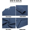 image:imageCOOFANDY Mens Knit Polo Shirts Casual Long Sleeve Collared Pullover Sweaters Quarter Button Ribbed Vintage Polo SweaterBlue