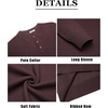image:imageCOOFANDY Mens Knit Polo Shirts Casual Long Sleeve Collared Pullover Sweaters Quarter Button Ribbed Vintage Polo SweaterBrownish Red