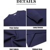image:imageCOOFANDY Mens Knit Polo Shirts Casual Long Sleeve Collared Pullover Sweaters Quarter Button Ribbed Vintage Polo SweaterBulish Purple
