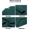image:imageCOOFANDY Mens Knit Polo Shirts Casual Long Sleeve Collared Pullover Sweaters Quarter Button Ribbed Vintage Polo SweaterGreen