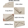 image:imageCOOFANDY Mens Knit Polo Shirts Long Sleeve Casual Polo Sweaters Shirt Waffle Textured Collared SweaterCream