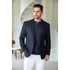 image:imageCOOFANDY Mens Knit Polo Shirts Long Sleeve Casual Polo Sweaters Shirt Waffle Textured Collared SweaterDark Blue White Striped