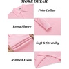 image:imageCOOFANDY Mens Knit Polo Shirts Long Sleeve Casual Polo Sweaters Shirt Waffle Textured Collared SweaterDark Pink