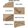 image:imageCOOFANDY Mens Knit Polo Shirts Long Sleeve Casual Polo Sweaters Shirt Waffle Textured Collared SweaterKhaki