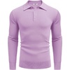 image:imageCOOFANDY Mens Knit Polo Shirts Long Sleeve Casual Polo Sweaters Shirt Waffle Textured Collared SweaterPurple