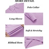 image:imageCOOFANDY Mens Knit Polo Shirts Long Sleeve Casual Polo Sweaters Shirt Waffle Textured Collared SweaterPurple
