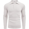 image:imageCOOFANDY Mens Knit Polo Shirts Long Sleeve Casual Polo Sweaters Shirt Waffle Textured Collared SweaterWhite