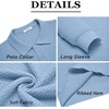 image:imageCOOFANDY Mens Knit Polo Shirts Long Sleeve Sweater Polo Lightweight Fashion Casual Collared ShirtsAiry Blue