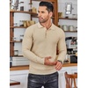 image:imageCOOFANDY Mens Knit Polo Shirts Long Sleeve Sweater Polo Lightweight Fashion Casual Collared ShirtsApricot
