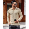 image:imageCOOFANDY Mens Knit Polo Shirts Long Sleeve Sweater Polo Lightweight Fashion Casual Collared ShirtsApricot