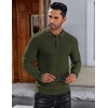 image:imageCOOFANDY Mens Knit Polo Shirts Long Sleeve Sweater Polo Lightweight Fashion Casual Collared ShirtsArmy Green