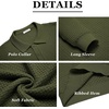 image:imageCOOFANDY Mens Knit Polo Shirts Long Sleeve Sweater Polo Lightweight Fashion Casual Collared ShirtsArmy Green